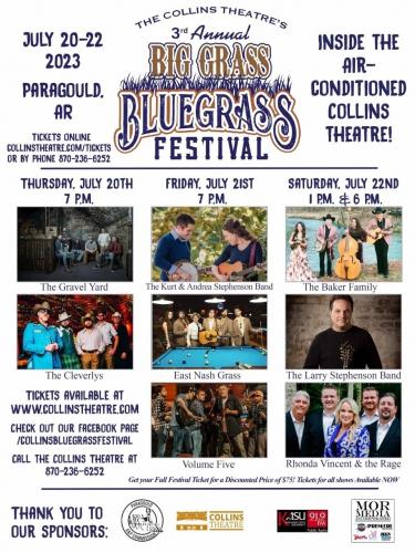 Bluegrass Shows & festivals at Collins Theatre in Paragould, AR